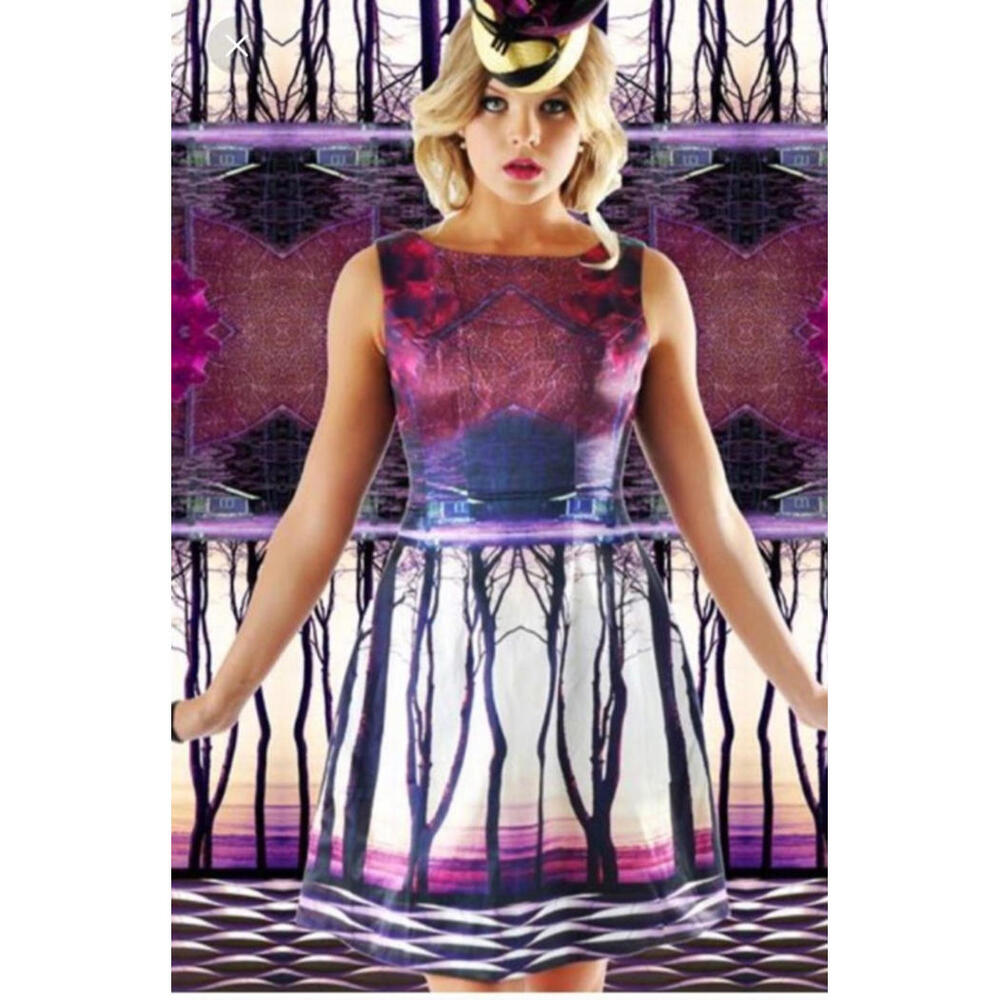 Mackenzie Mode Stunning Sleeveless Printed Cocktail Dress US size 12